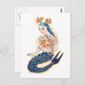 Een zeemeermin en haar Zee Paard Briefkaart (Voorkant / Achterkant)