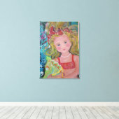 Een Zeemeermin & haar Huisdier Zeepaardje - Canvas (Insitu (Houten vloer))