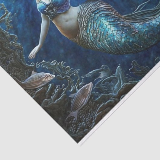 Een zeemeermin in de oceaandiepte tissuepapier (Detail)