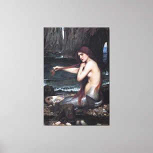 Een Zeemeermin John William Waterhouse Mythologisc Canvas Afdruk