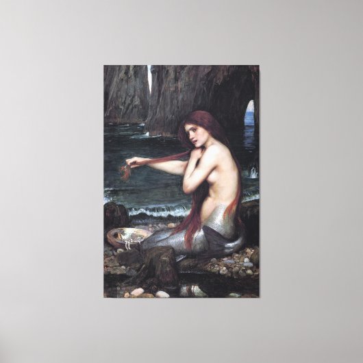 Een Zeemeermin John William Waterhouse Mythologisc Canvas Afdruk (Voorkant)