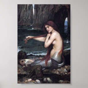 Een zeemeermin John William Waterhouse Mythologisc Poster