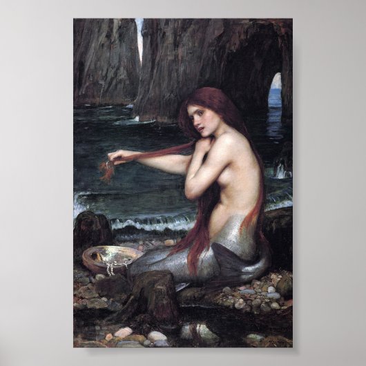 Een zeemeermin John William Waterhouse Mythologisc Poster (Voorkant)