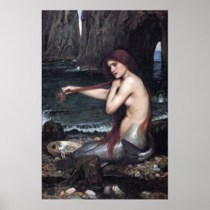 Een Zeemeermin John William Waterhouse Mythologisc Poster