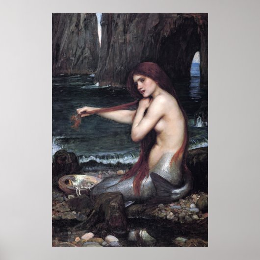 Een Zeemeermin John William Waterhouse Mythologisc Poster (Voorkant)