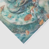 Een zeemeermin met Zeeen slang Tissuepapier (Detail)