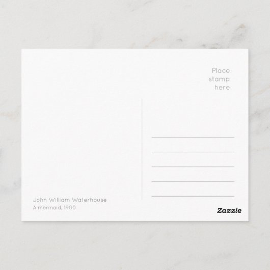 Een zeemeermin van John William Waterhouse 1900 CC Briefkaart (Achterkant)