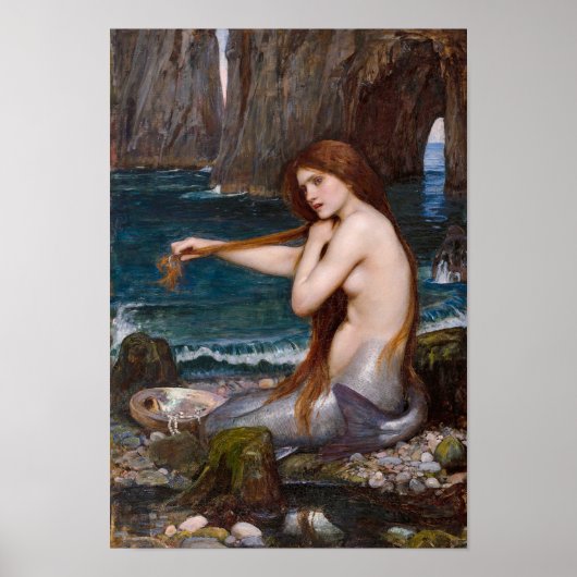 Een zeemeermin van John William Waterhouse 1900 Sm Poster (Voorkant)