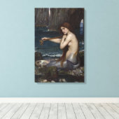 Een zeemeermin van John William Waterhouse Canvas Afdruk (Insitu (Houten vloer))