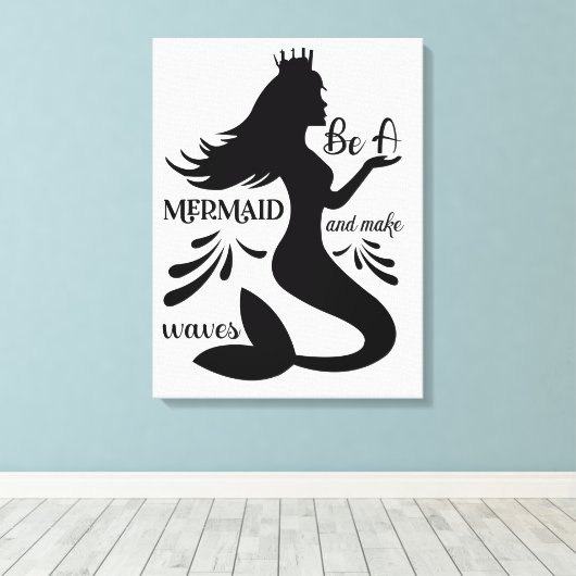 Een zeemeermin zijn en Waves Canvas afdrukken make (Insitu (Houten vloer))