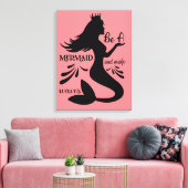 Een zeemeermin zijn en Waves Canvas afdrukken make (Insitu (Woonkamer))