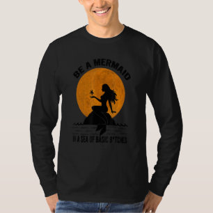 Een zeemeermin zijn in een Zee van basis-B-tapekop T-shirt
