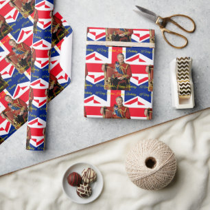 Een zeer Britse verjaardagskoning Charles Britse v Cadeaupapier