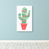 Een zeer Cactus kerstboom Canvas Afdruk (Insitu (Houten vloer))