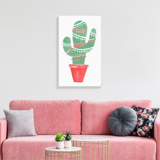 Een zeer Cactus kerstboom Canvas Afdruk (Insitu (Woonkamer))