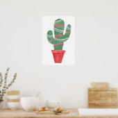 Een zeer Cactus kerstboom Poster (Keuken)
