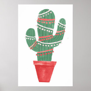 Een zeer Cactus kerstboom Poster