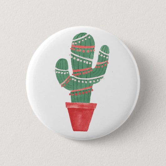 Een zeer Cactus kerstboom Ronde Button 5,7 Cm (Voorkant)