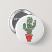 Een zeer Cactus kerstboom Ronde Button 5,7 Cm (Voorkant /achterkant)