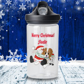 Een zeer Cavalier King Charles Kerstmis personalis Waterfles