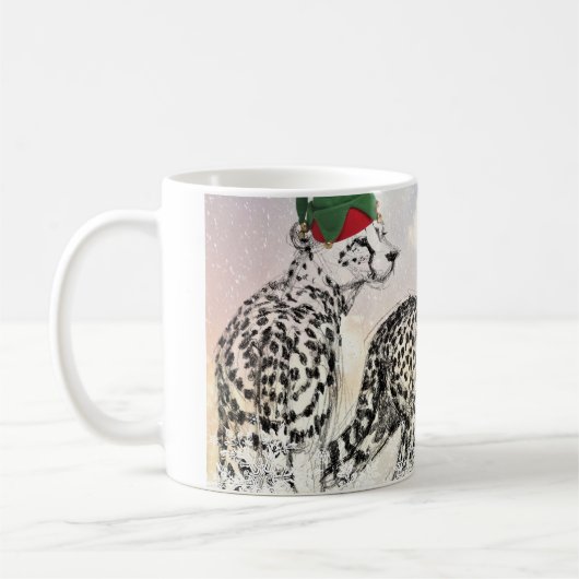Een zeer Cheetah-kerstfeest Koffiemok (Links)