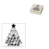 Een zeer covid Kerstmis toiletpapier boom hout Rubberstempel (Gestempeld)