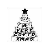 Een zeer covid Kerstmis toiletpapier boom hout Rubberstempel (Afrduk)