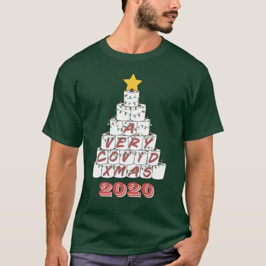 Een zeer COVID Xmas Funny 2020 Toilet Paper Tree M T-shirt (Voorkant)