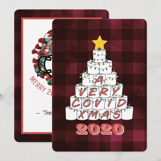 Een zeer COVID Xmas Grappige 2020 toiletpapier boo Feestdagenkaart (Voorkant / Achterkant)