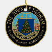 Een zeer Dedham kerstkeramische sieraad Keramisch Ornament (Voorkant)