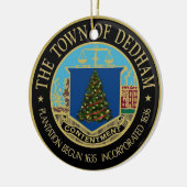 Een zeer Dedham kerstkeramische sieraad Keramisch Ornament (Links)