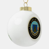 Een zeer Dedham kerstkeramische sieraad Keramische Bal Ornament (Links)