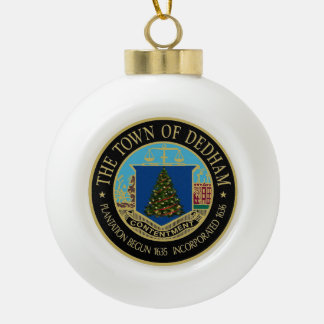 Een zeer Dedham kerstkeramische sieraad Keramische Bal Ornament