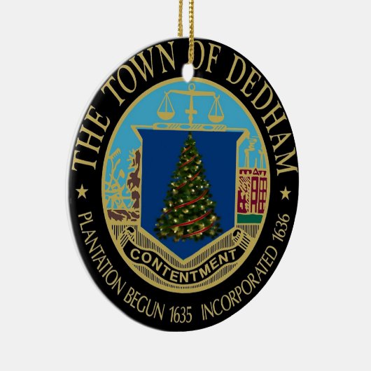 Een zeer Dedham Kerstmis Keramisch Ornament (Rechts)