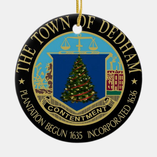 Een zeer Dedham Kerstmis Keramisch Ornament (Voorkant)