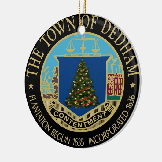 Een zeer Dedham Kerstmis Keramisch Ornament (Links)