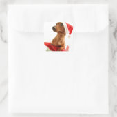 Een zeer doxie kerst vierkante sticker (Tas)