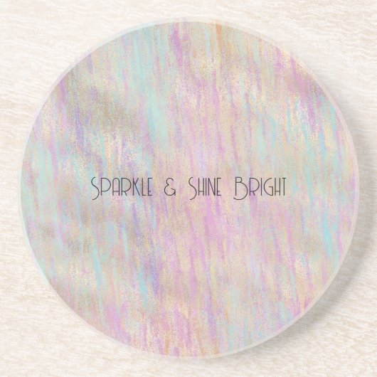 Een zeer eenhoorn sprankeling Glitzy Goud Roze Ker Zandsteen Onderzetter (Voorkant)