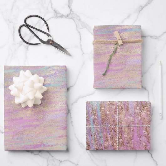 Een zeer eenhoorn sprankeling glitzy gouden kerst inpakpapier vel (Voorkant)