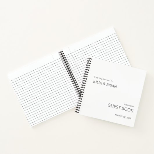 Een zeer eenvoudige bruiloft witte gastenboek notitieboek (Binnen)