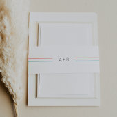 Een zeer eenvoudige koraal en Blauwgroen monogram Uitnodigingen Wikkel