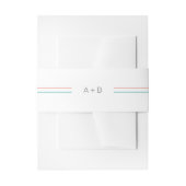 Een zeer eenvoudige koraal en Blauwgroen monogram Uitnodigingen Wikkel (Voorkant Voorbeeld)