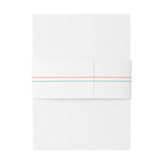 Een zeer eenvoudige koraal en Blauwgroen monogram Uitnodigingen Wikkel (Achterkant Voorbeeld)