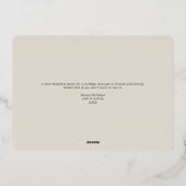 Een zeer gehuwd kerstscript. Ivory Gold Folie Feestdagenkaart (Achterkant)