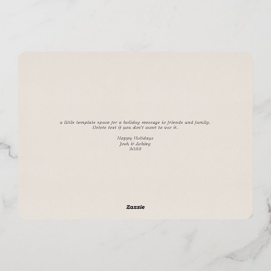 Een zeer gehuwd kerstscript, Taupe Gold Folie Feestdagenkaart (Achterkant)