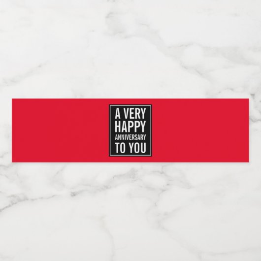Een zeer gelukkig Jubileum voor u rood en zwart Waterfles Etiket (Enkel label)