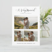 Een zeer getrouwd kerstscript 3 foto kust feestdagenkaart (Staand voorkant)