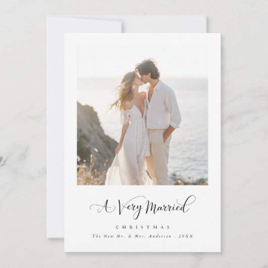 Een zeer getrouwd kerstscript kustfoto feestdagenkaart (Voorkant)