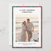 Een zeer getrouwde Christmas Plaid Beach foto Feestdagenkaart (Voorkant)