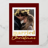 Een zeer getrouwde kerst moderne foto folie feestdagenkaart (Voorkant)